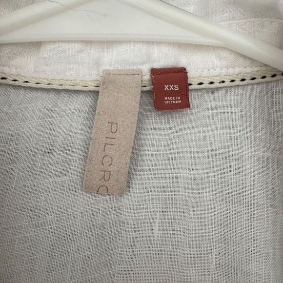SOLD! Pilcro Linen Surf Buttondown Shirt XXS White - Picture 6 of 8
